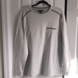 Tasha Elba Mens Long Sleeve Cotton Shirt Faux Suede Size XL